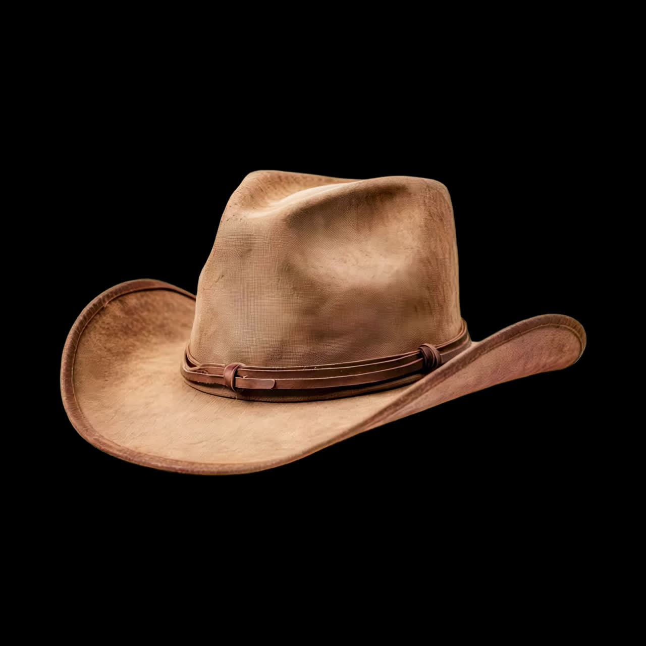 Animación de sombrero de vaquero de cuero clásico, recurso aislado, video 4K transparente, canal alfa, ProRes