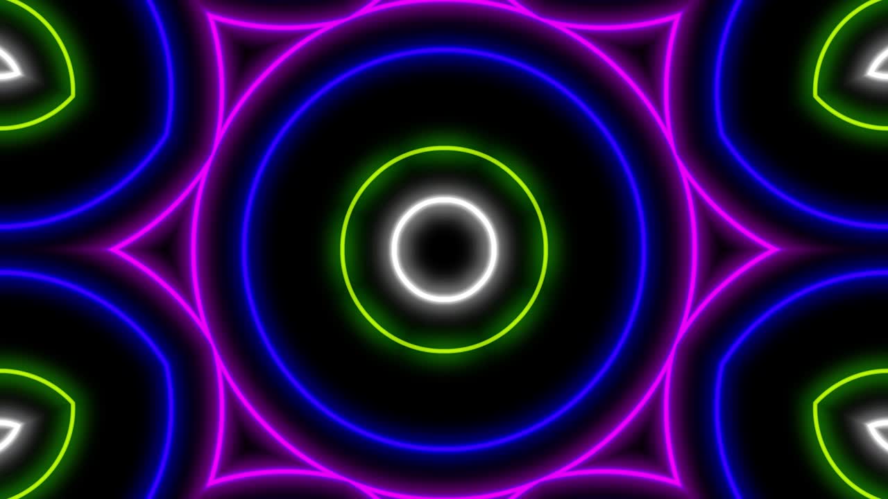 Neon geometric pattern illumination animation motion graphics