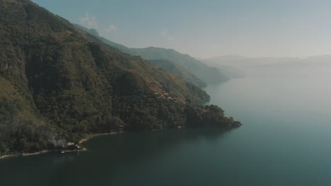 Drone-aerial-landscape-shot-of-lake-Atitlan-Guatemala