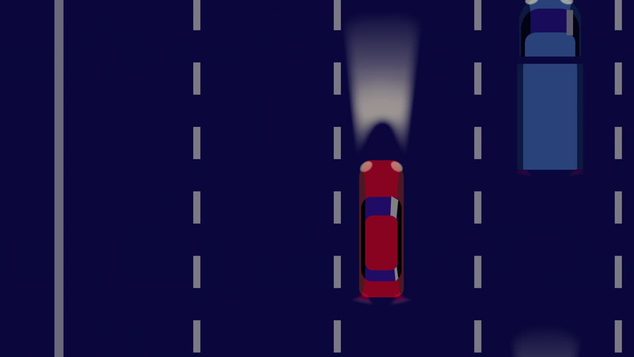 n el tráfico en la carretera por la noche