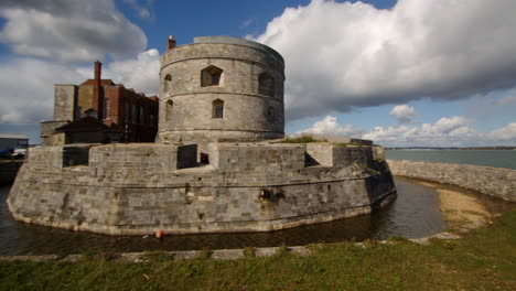 planning shot of calshot castle at calshot spit by the solent, southampton