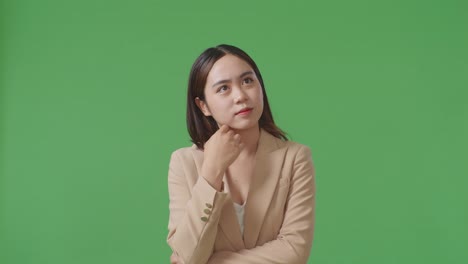 business woman portrait on green screen