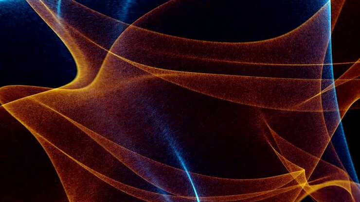 Abstract background 3d digital wave of glowing particles and wireframe. Explosion of glowing particles. Futuristic technology style background.