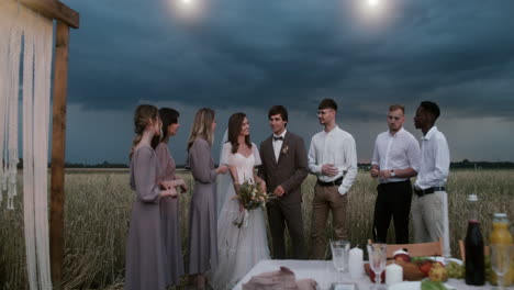 fiesta de bodas en un prado