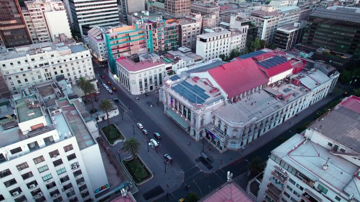 Vista aerea del Teatro Municipale di Santiago, l'edificio dell'Opera Nazionale del Cile