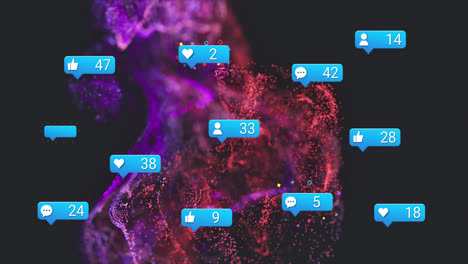 Animation-Von-Mediensymbolen-über-Spots