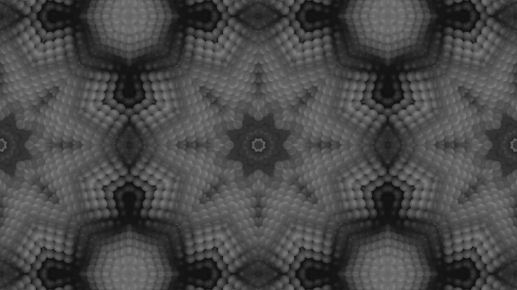3d Looped abstract ornate decorative background. Hypnotic trendy kaleidoscope.