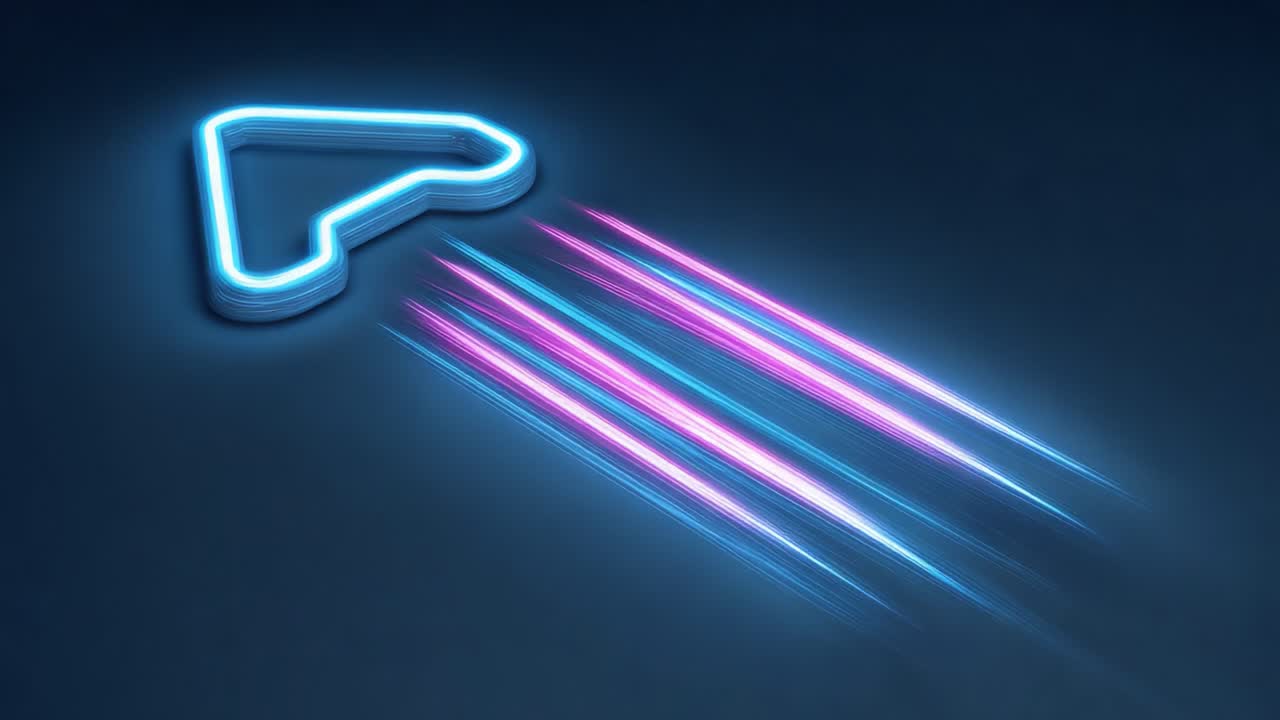 Dynamic Neon Arrow Illustration Capturing Motion and Speed with Vibrant Lights in a Dark Background, Perfect for Technology or Digital Themes
