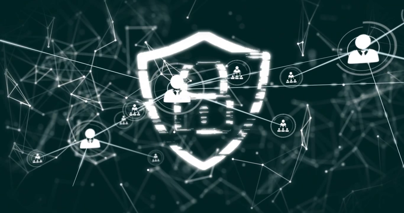 Shield forming from glitch pixels, user nodes linking and locking, protecting network for security