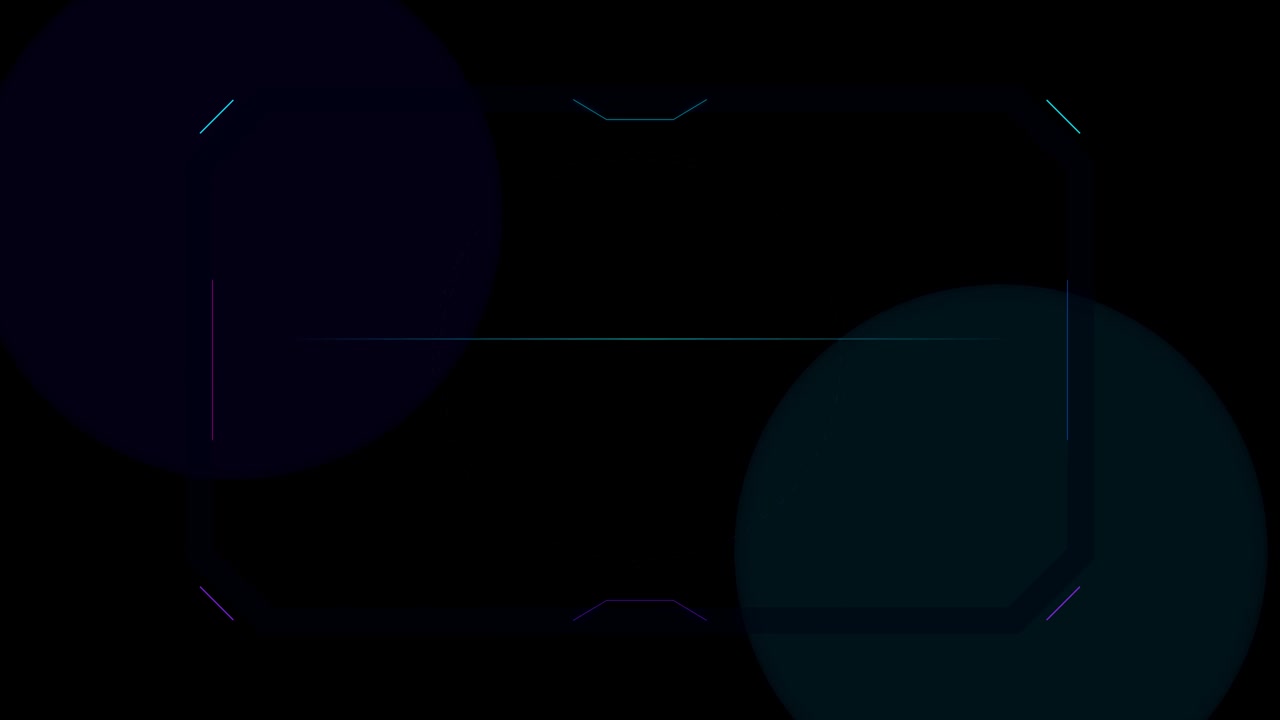 Abstract Digital HUD Frame with Moving Light Lines