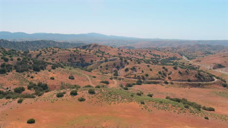 the desert hills area near wallace creek in southern california - aerial flyover