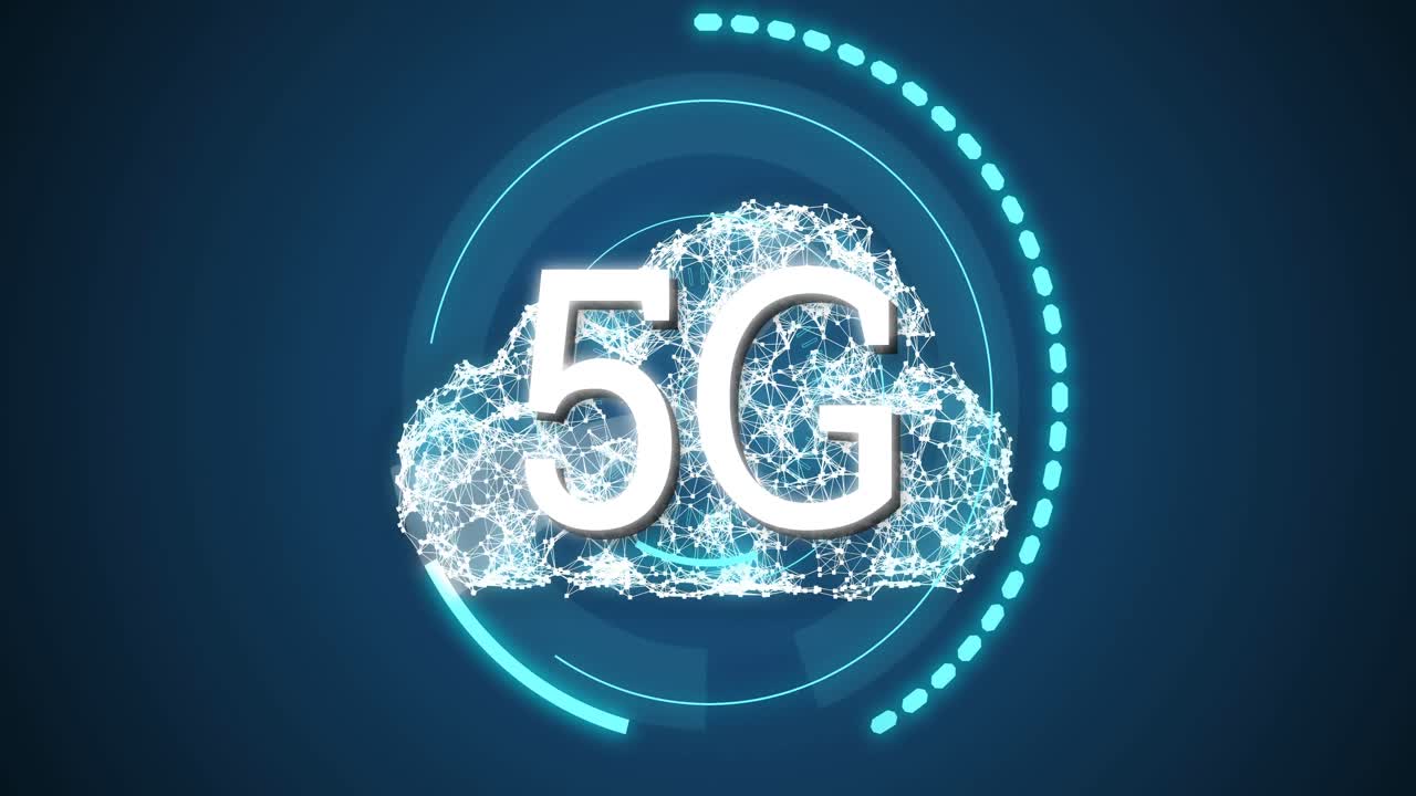 5g scritto nel mezzo di un cerchio futuristico 4k