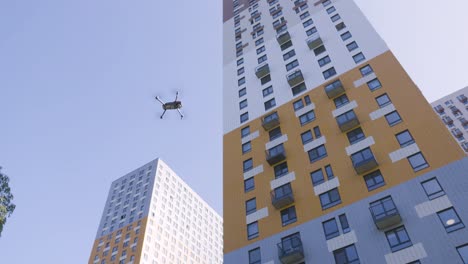 vista de aviones no tripulados de edificios de apartamentos