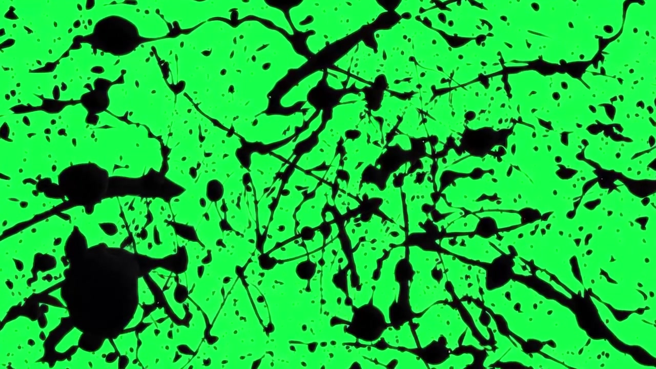 Abstrakte schwarze Spritzeranimation, transparentes 4K-Video, Greenscreen