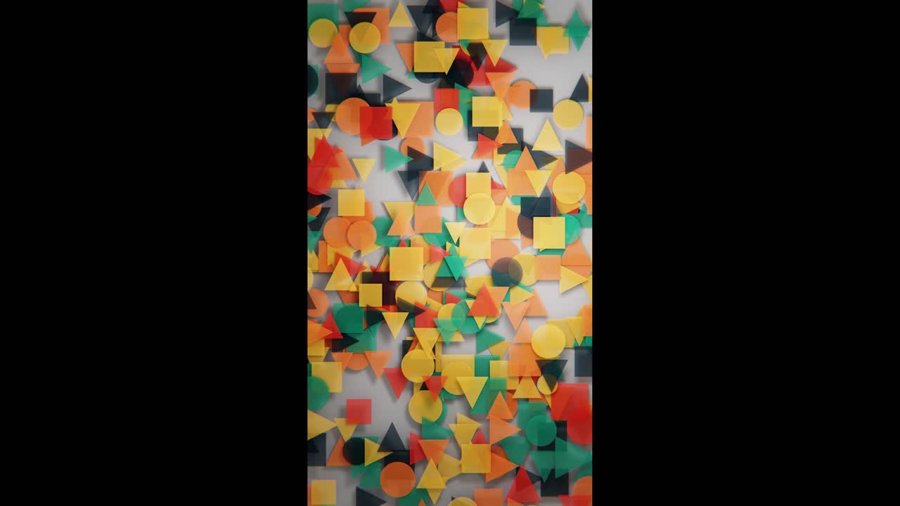 Motivo astratto di forme geometriche traslucide colorate