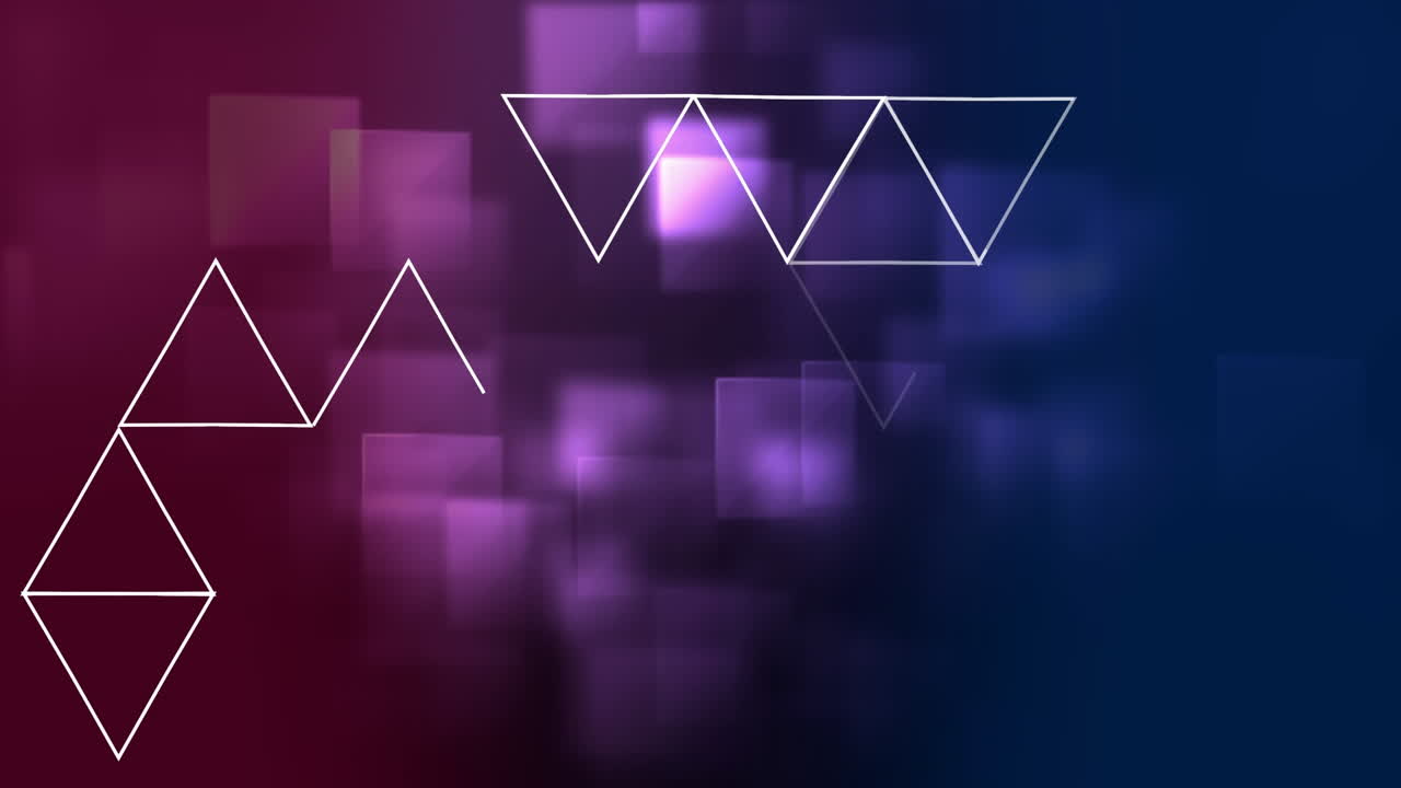 Triangle forming diamond on virtual medium square on background
