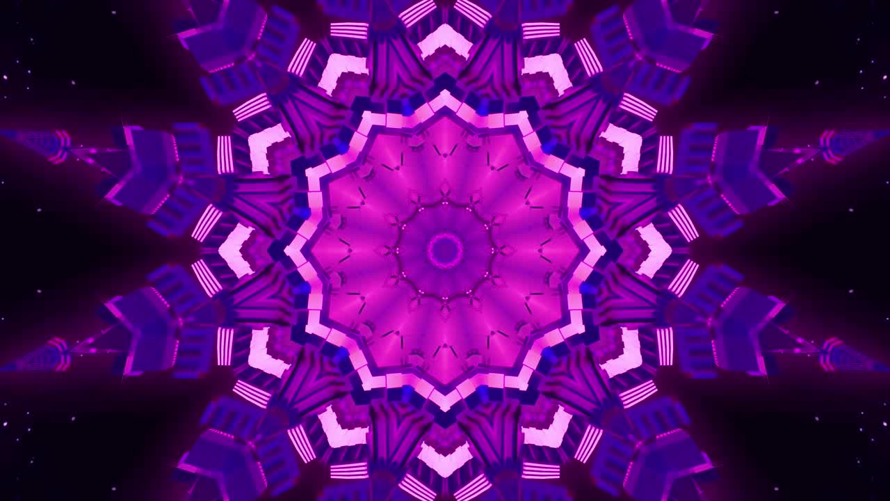 gráficos de movimiento cgi abstractos y fondo animado con secuencia de caleidoscopio. en bucle.