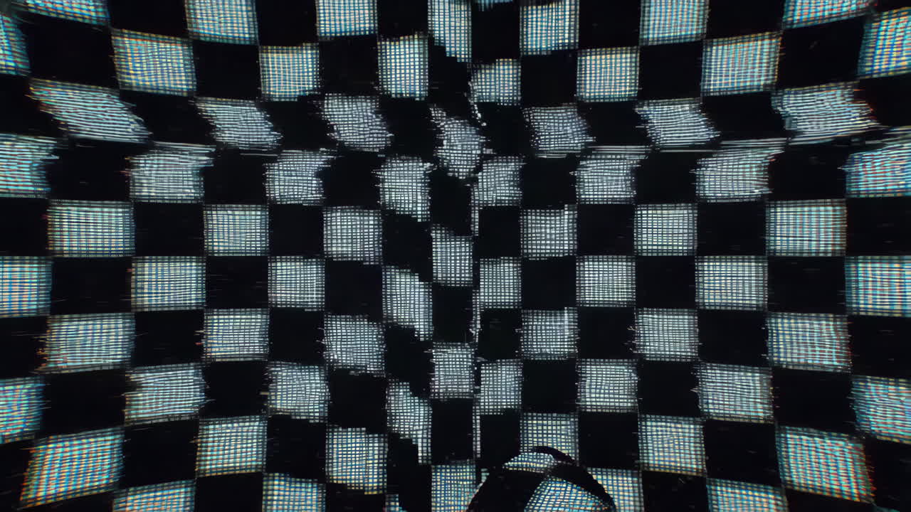 Distorted Black and White Checkered Pattern