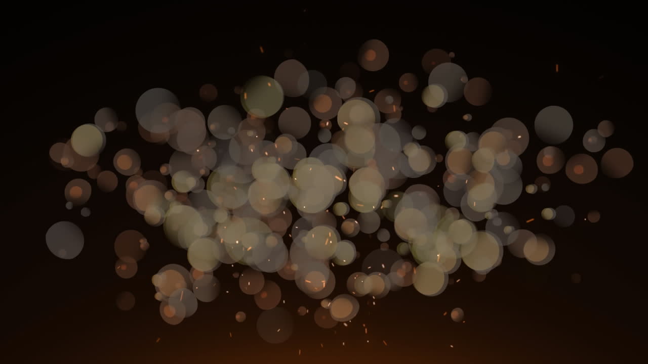 검은 바탕 위에 떨어지는 빛의 반점들의 애니메이션