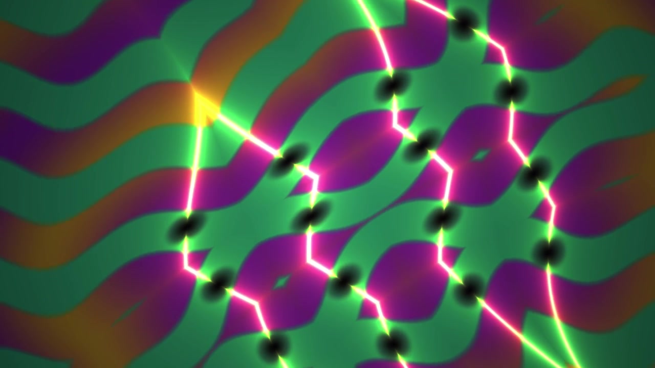 Linee al Neon Luminose Astratte che Formano Motivi Geometrici Dinamici