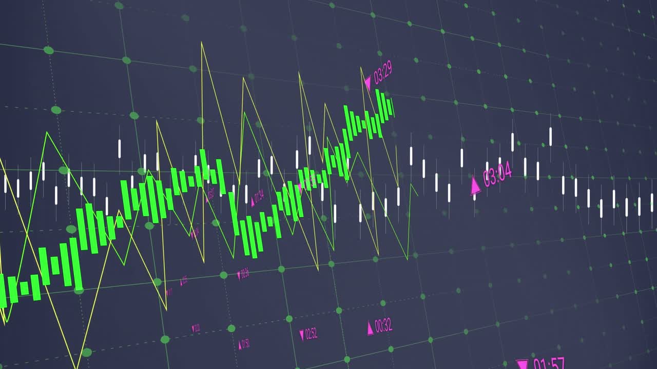 Animation av statistisk databearbetning över rutnät mot grå bakgrund