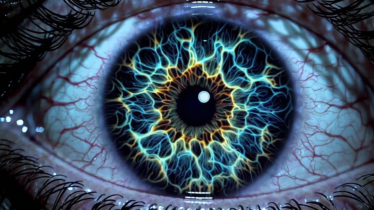 primer plano de un ojo humano estilizado