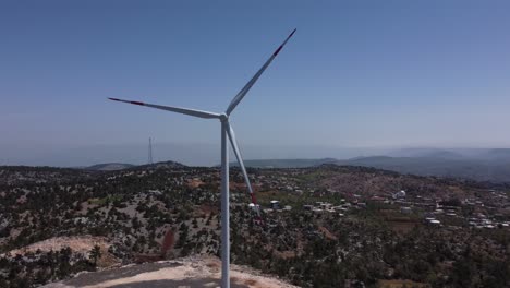 vista aérea de la turbina eólica