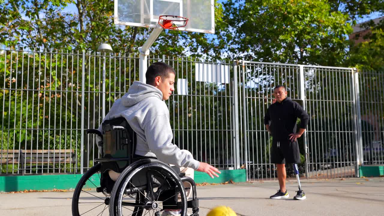 Disabled Athletes Playing Basketball