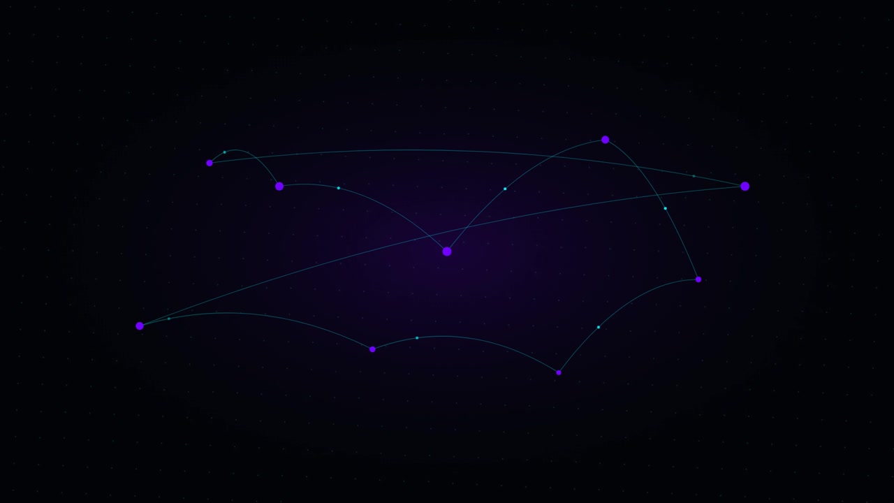 Animazione astratta di connessione di rete con nodi e linee luminosi