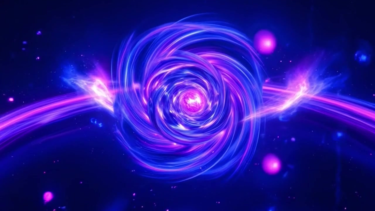 Abstract Glowing Blue and Purple Energy Vortex Animation