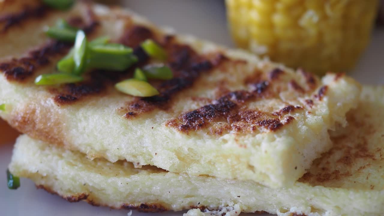 Grilled Pancakes with Corn
