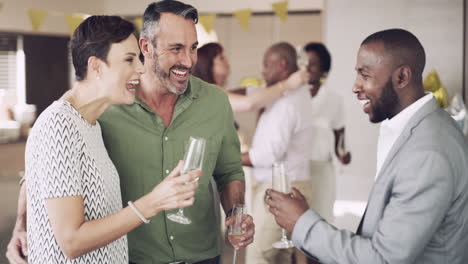 friends celebrating with champagne