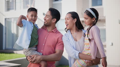 Family,-children-and-outdoor-by-new-house-for-real