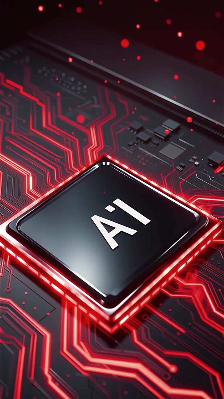 Futuristic AI Chip Motherboard Technology Background