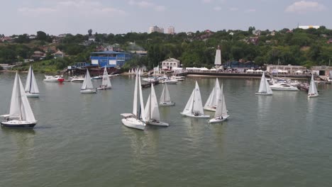 sailing competition at a marina