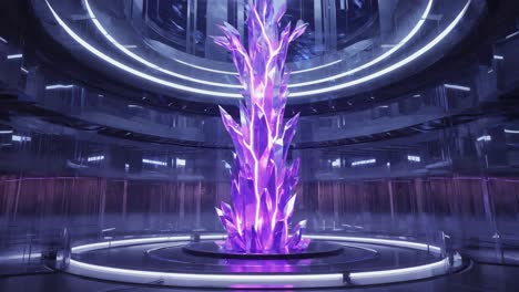 a futuristic crystal laboratory