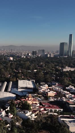 urban landscape south of mexico city, smog over city, coyoacan, cdmx