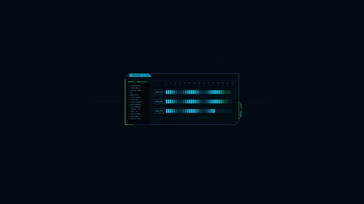 Futuristic Digital Interface Displaying Data Loading Progress