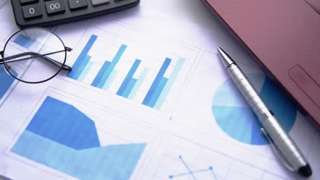 business analysis documents with graphs and charts