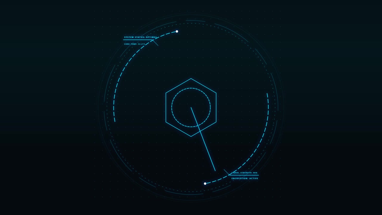 Futuristic Digital Radar Interface Scanning in Blue