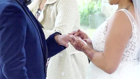 Closeup-shot-of-the-exchange-of-wedding-or-engagement-ring