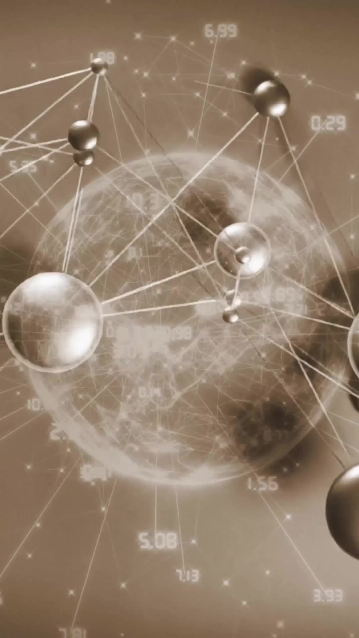 Animation of network of connections over globe and data processing