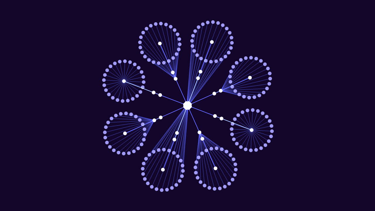 대칭적인 원은 꽃 디자인을 만니다.