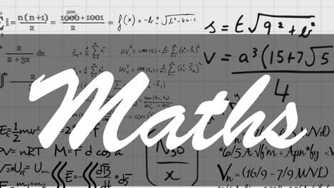 animation of maths text over mathematical equations