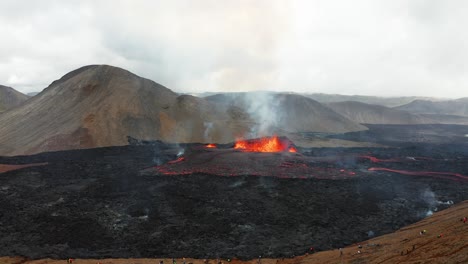Active-vulcano-erupting-lava-and-magma-in-Iceland