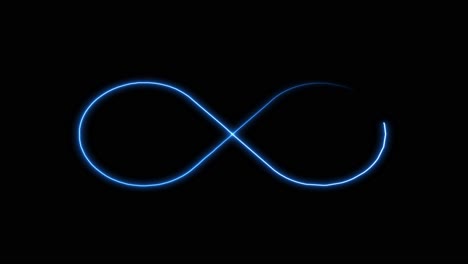 animación de símbolo de infinito de neón azul