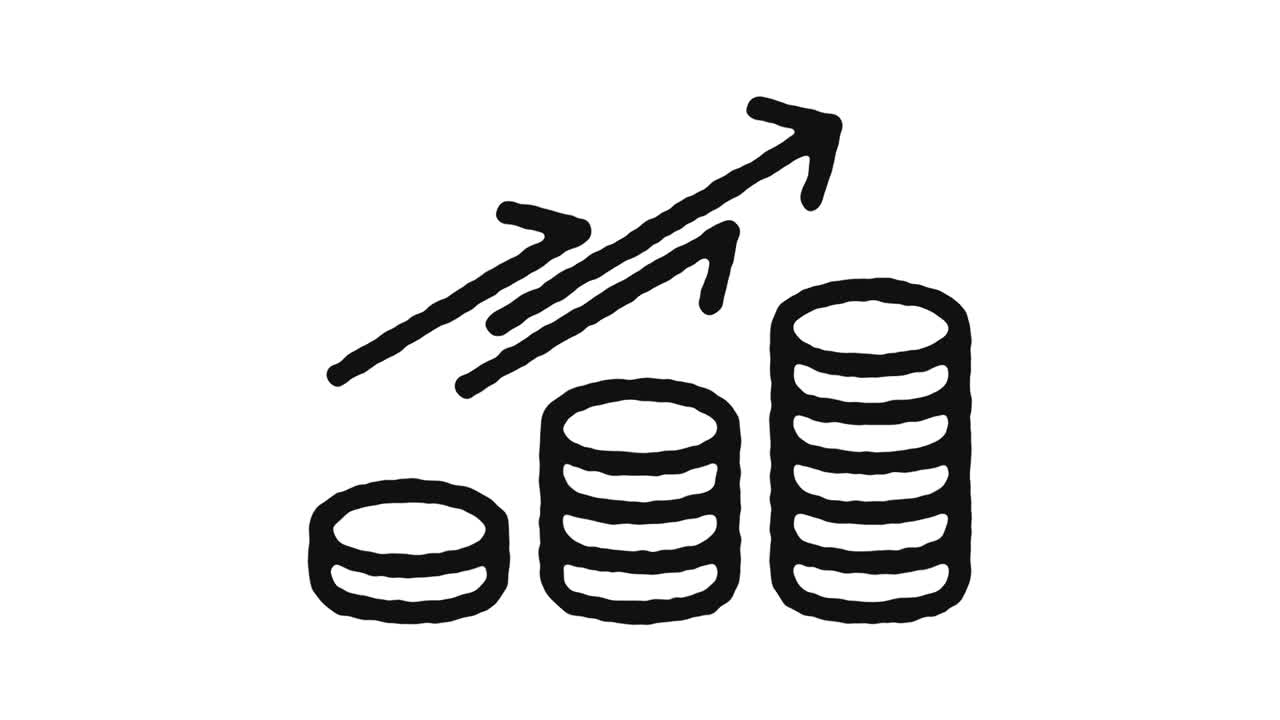 Filmato di animazione con icona di criptovaluta e canale alfa