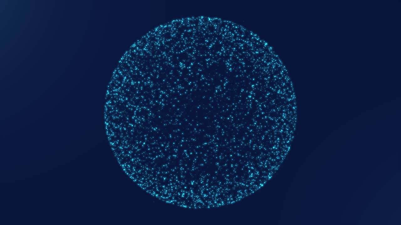 Blue particle globe particle technology background