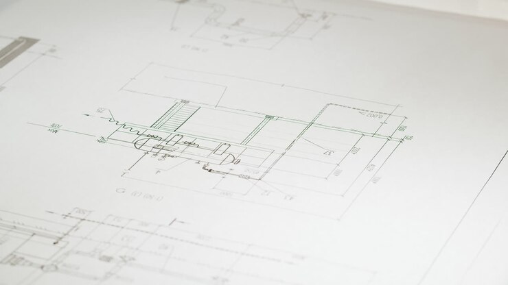 Architetto che cancella dettagli su una planimetria