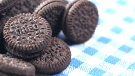 close-up of oreo cookies